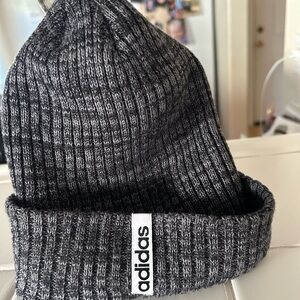 Adidas Charcoal Ribbed Beanie * NWTO